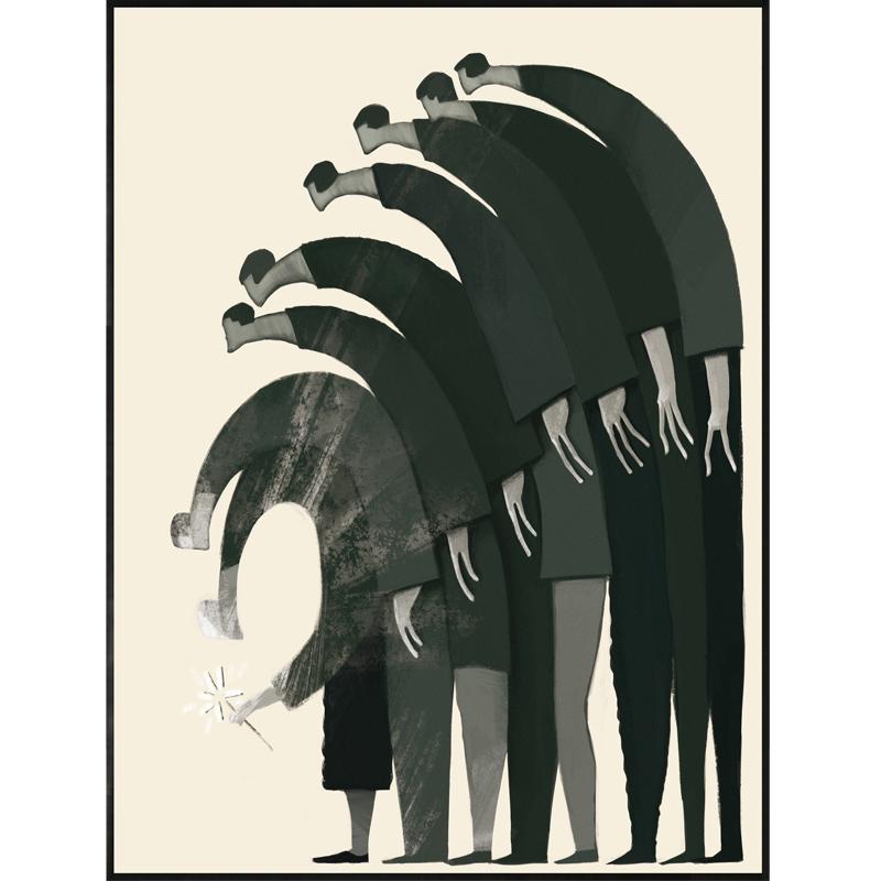 Современное искусство, черно-белые абстрактные персонажи, постер, холст, живопись, принт, настенные панно для гостиной, домашний декор, Куадрос