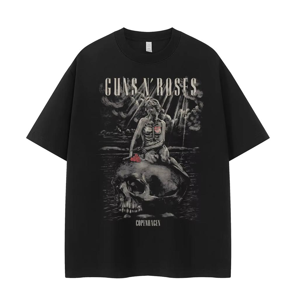 2026 Guns N' Roses Ретро Американский Рок Футболка с Длинным Рукавом, Высококачественный Хлопок Дышащая Стиль Y2K Женская и Мужская Футболка