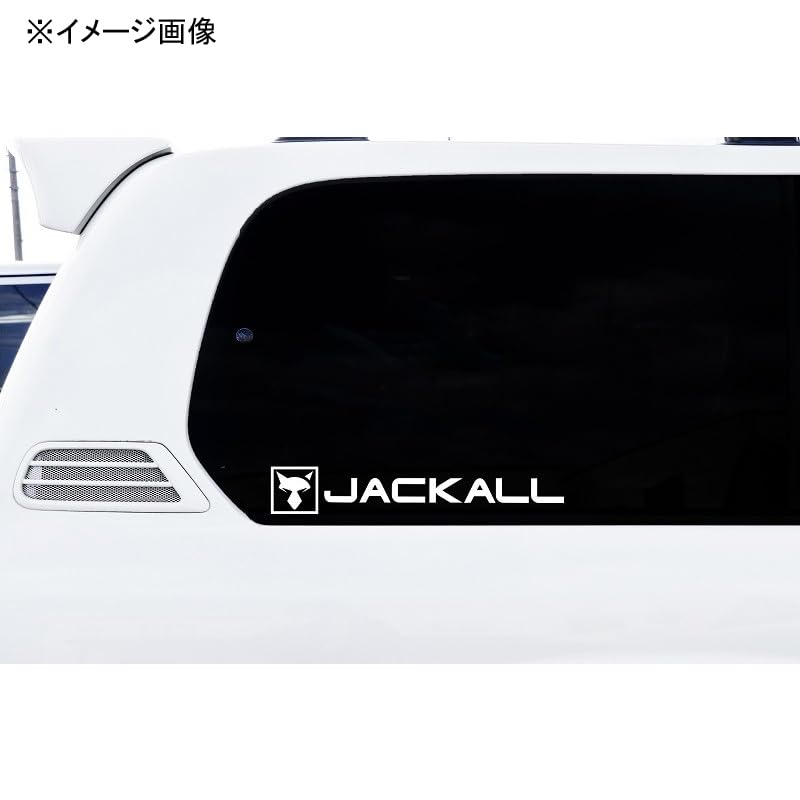 Jackall Вырезаемая наклейка JK, Прямоугольная, Маленькая, Белая