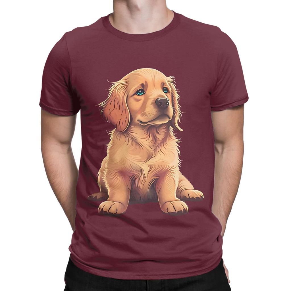 Cute Golden Retriever Graphic 100 Cotton TShirt Gloden Retirever Tops Tees For Unisex