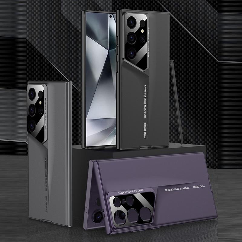 Luxury Ultra Slim Square Phone Case For Samsung Galaxy S24 Ultra S23Ultra Shockproof PC Matte Pure Color Hard Cover