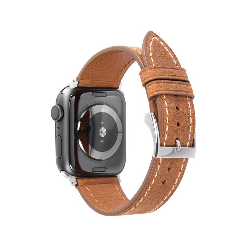 Подходит для ремешка часов Iwatch 1, 2, 3, 4, 5, 6, 7 Поколения, Ремешок для часов из телячьей кожи первого слоя, Высококачественная пряжка-булавка