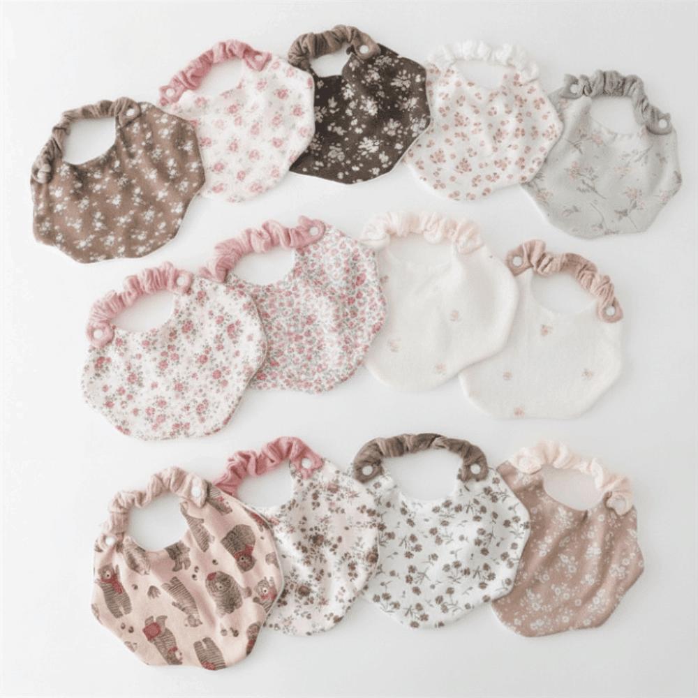 360-Degree Coverage Drool Bib Cotton Gauze Burp Cloth Soft Baby Feeding Bib  For Newborn Infants