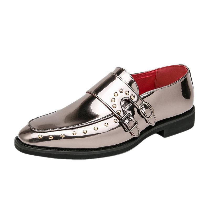 Большой размер 46 острый глянцевый двухпряжечный кожаные туфли мужские британские повседневные стилист Le кожаные туфли
