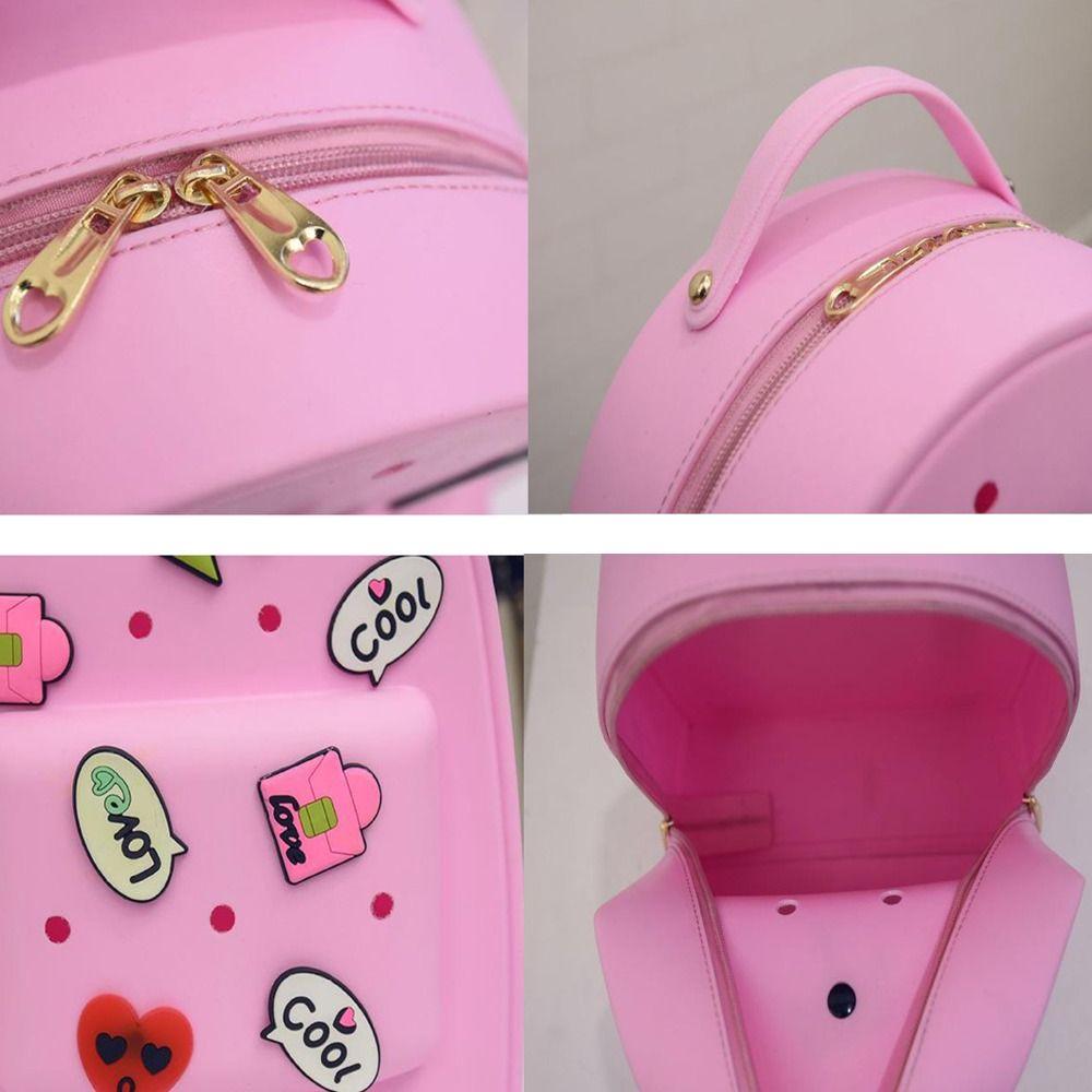 Zippered Kids Schoolbags Waterproof Kindergarten Knapsack Fashion Silicone Backpack Girls