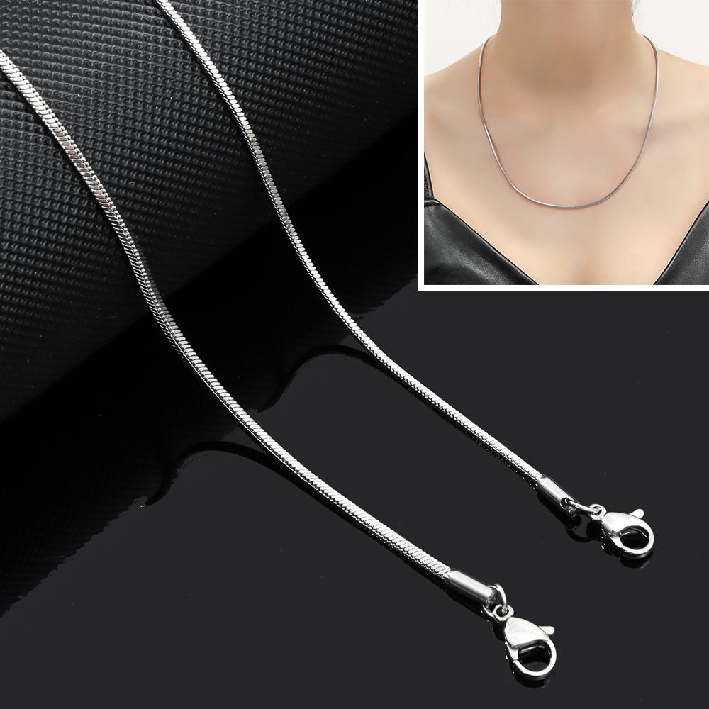 Party 2mm Women Men Silver Color Chain Necklace Stainless Steel Necklace 1.5mm Statement