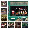 Holiday Scene Xmas Decoration Wall Sticker Home Decals Christmas Window Stickers Santa Claus
