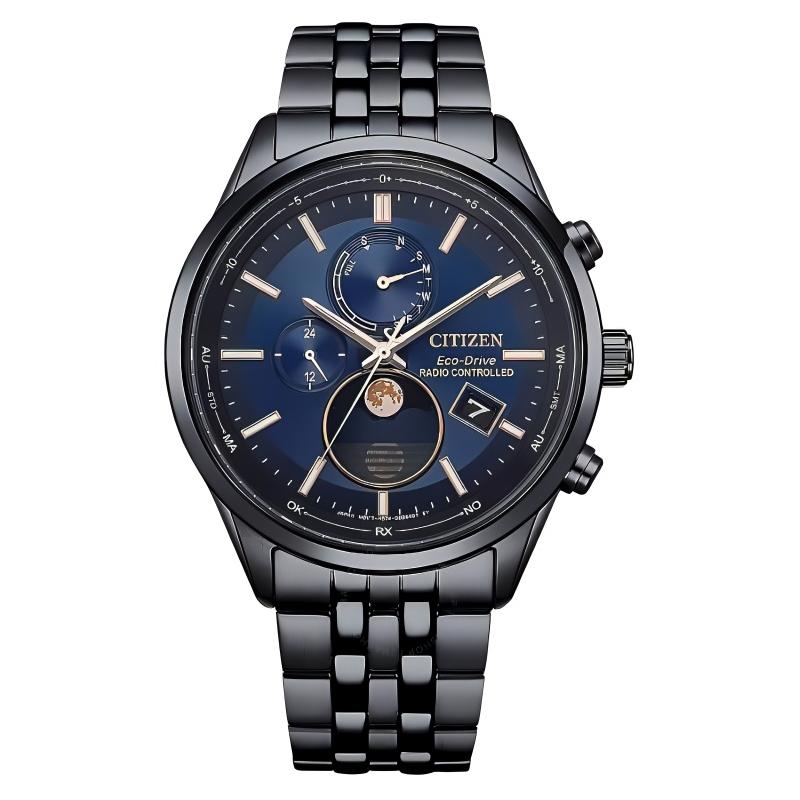 Citizen Серия Eco-Drive Водонепроницаемость 100 метров Модный Стиль Солнечный Кварц Стальной Ремешок 42 мм Мужские Часы Синий Циферблат BY1035-56L