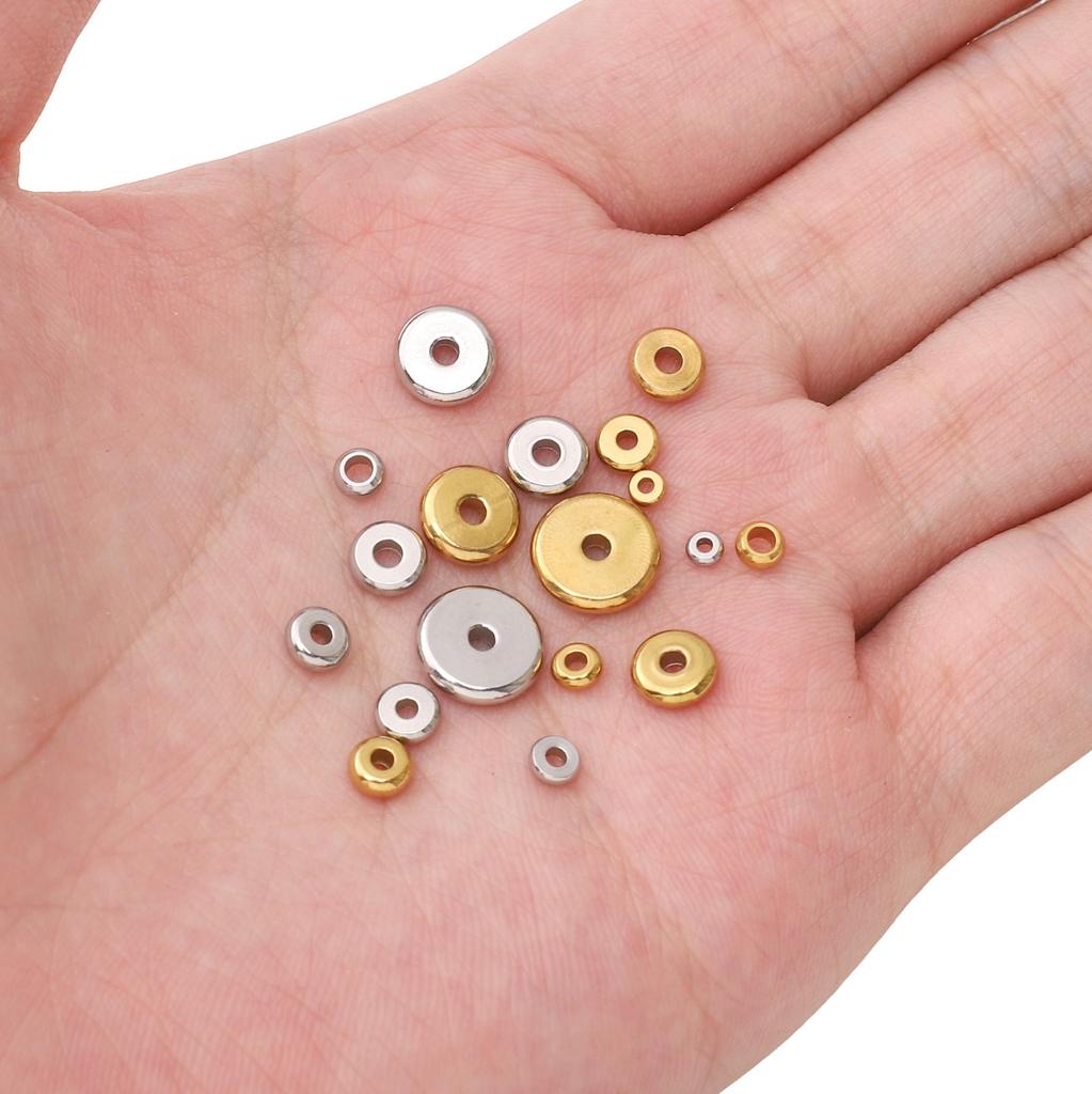5-100 шт. Плоские круглые бусины-разделители из нержавеющей стали для изготовления браслетов, ожерелий и других ювелирных изделий своими руками