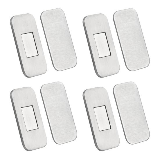 2/4/6/8Pcs Stainless Steel Magnetic Door Catch, Ultra Thin Cabinet Door Magnet, Adhesive Magnetic Latch for Kitchen Bathroom Closet Cupboard Drawer