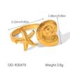 Украшения Серии «Океан» Звезда и Ракушка: Кольцо, Браслет и Серьги с Цветными Вставками из Нержавеющей Стали