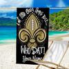 Custom Name Beach Towel Believe Saint Beach Towel, Soft Microfiber, Gift for Her/Him, Birthday, for Pool, Beach, Travel, Fan gifts