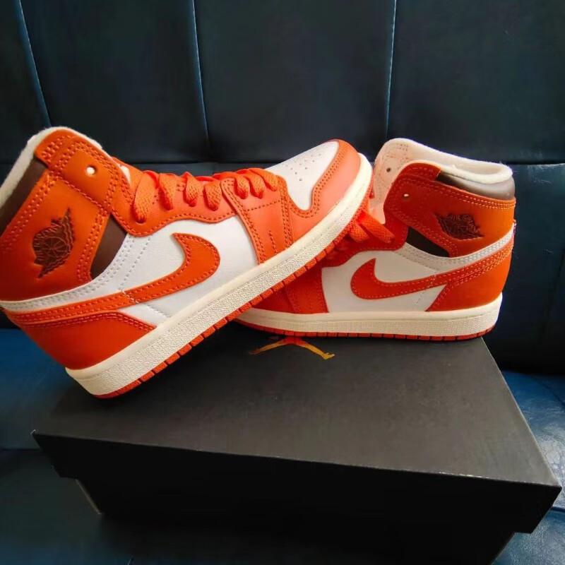 Детские кроссовки Air Jordan 1 High OG PS Starfish Orange White Cacao-Wow CU0449-101