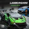 1/24 Lambos Essenza SCV12 Alloy Sports Car Model Diecast Sound Super Racing Lifting Tail Hot Car Wheel for Children Gifts