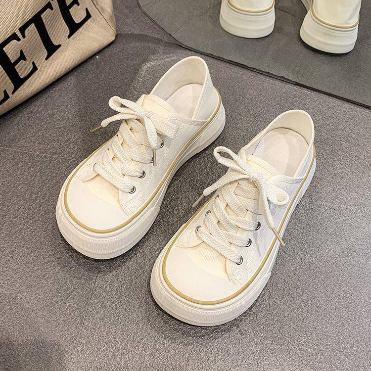 Женские парусиновые туфли Mango на толстой подошве, двухсторонняя одежда, тренд весны/осени 2025 г.