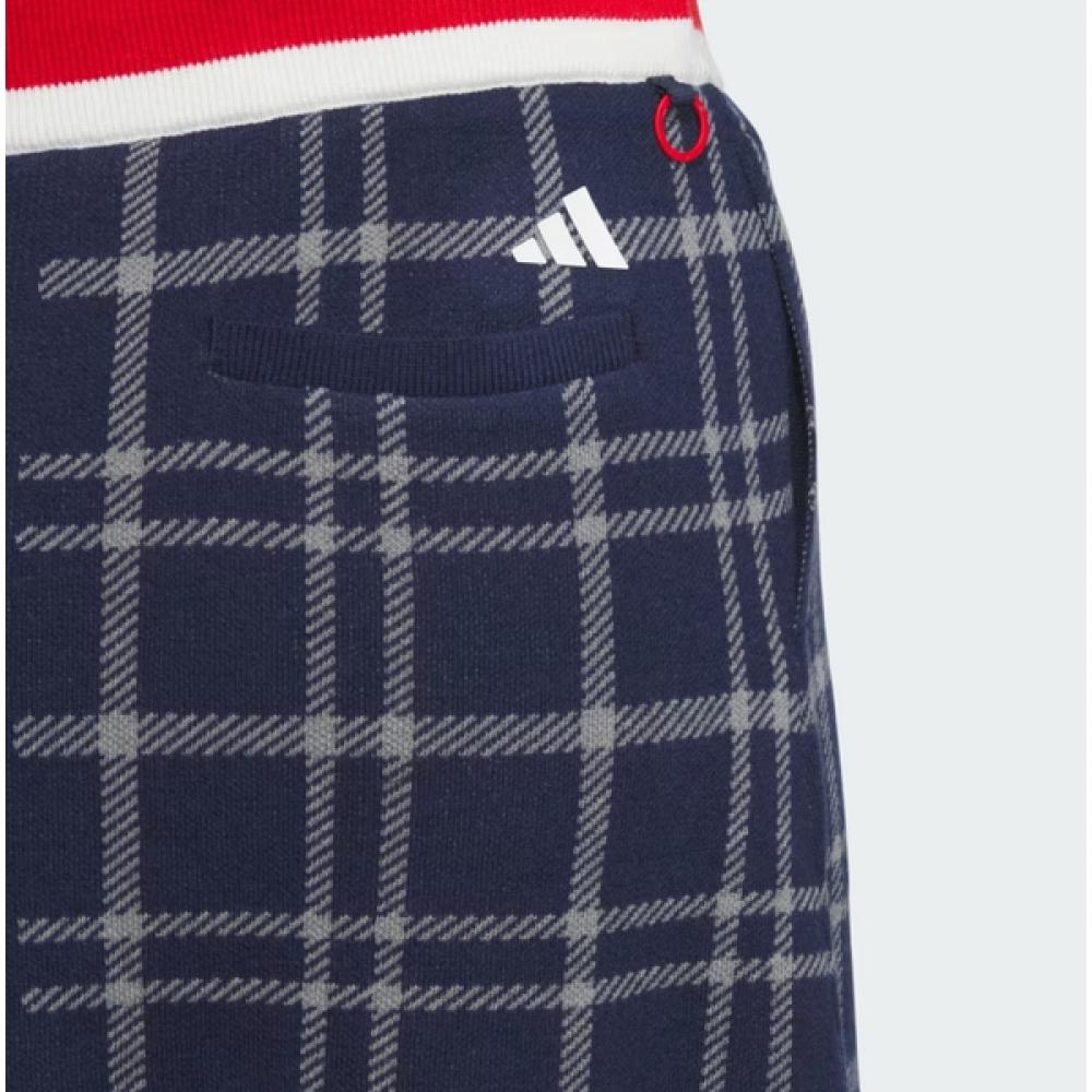 Adidas Golf 24fw Women S SeaSonal Skirt Fulley faShion 3S Checked Skirt iS4755 Navy