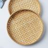 Hole Circular Fruit Fried Food Dim Sum Handicraft Storage Basket Food Tray Bamboo Sieve Dustpan