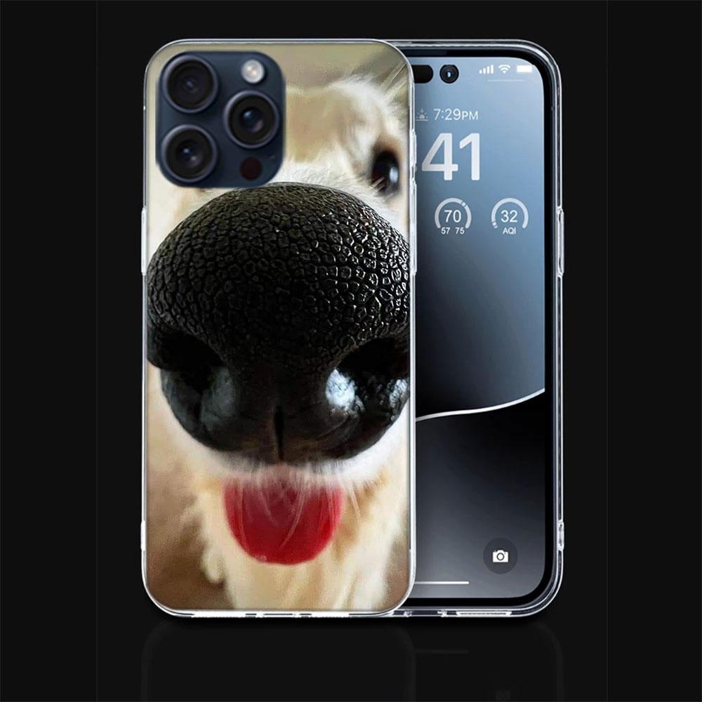 Show You its Cute Dog Nose Clear Phone Case For Iphone 17 Air 16 Pro Max 15 Pro 14 Plus 17E 16E 11 13 12 Mini Cover Cases Fundas