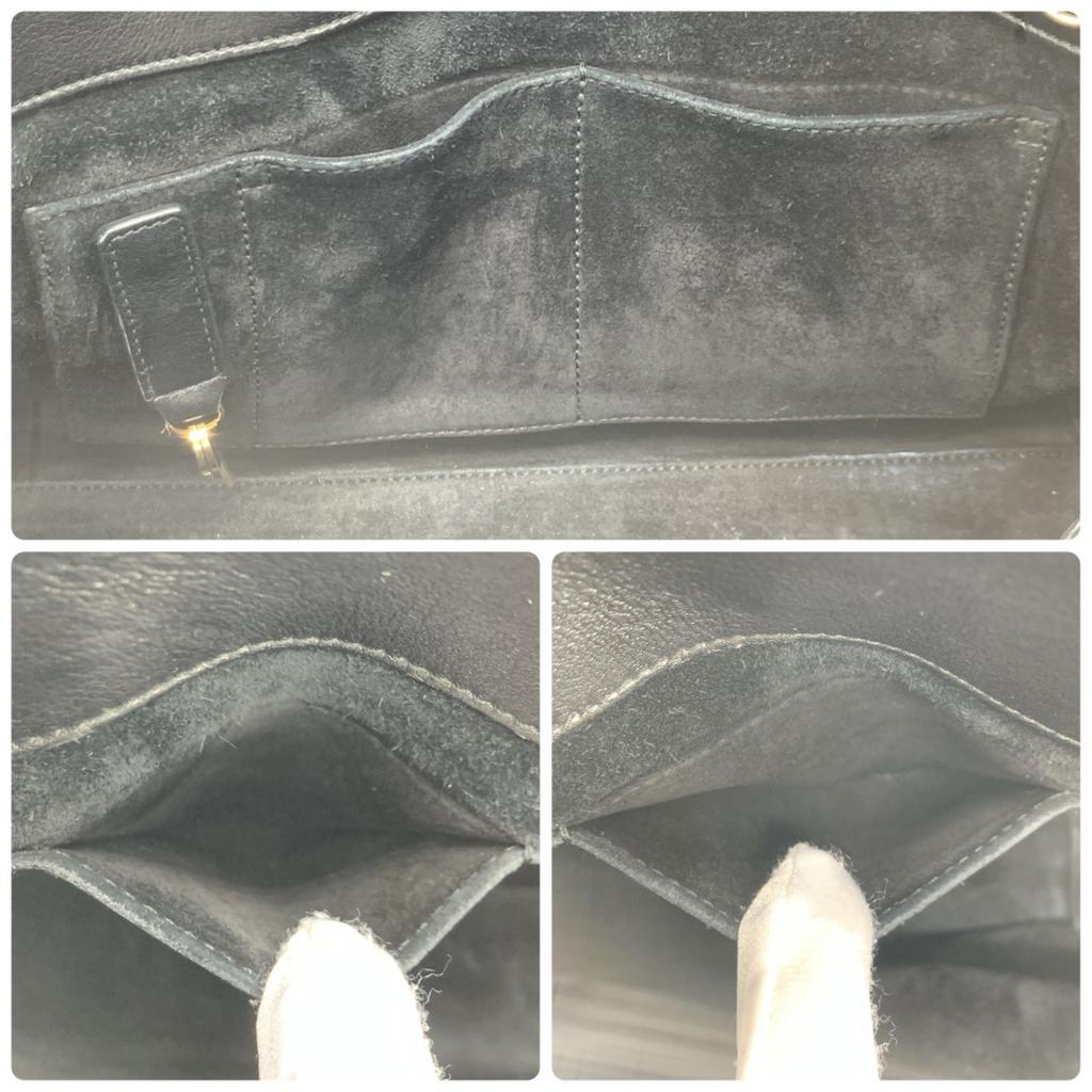 SAINT LAURENT PARIS YSL 2way Sac de Jour Shoulder Bag Tote Handbag Leather Black