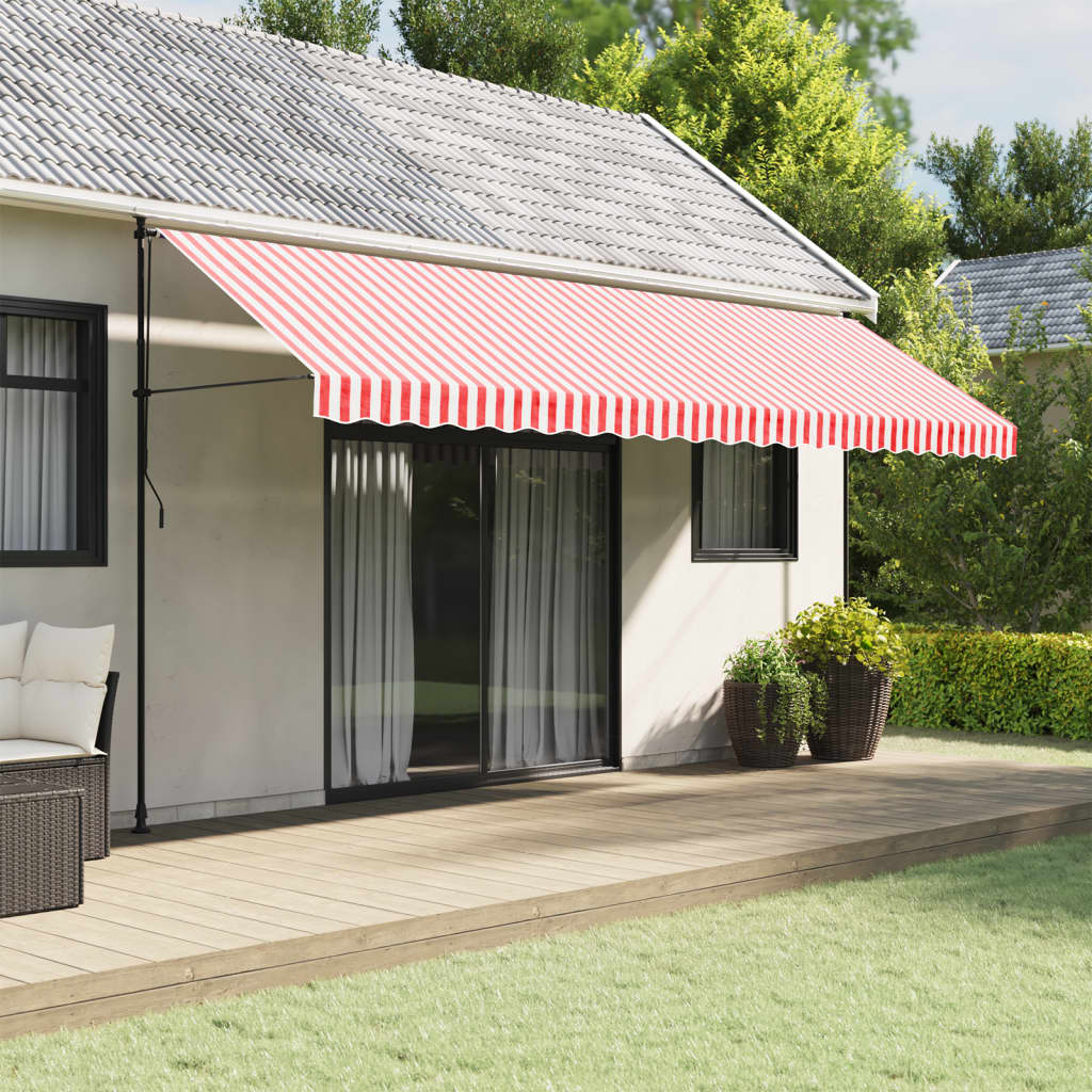Red and White Striped Awning Valance 5 m