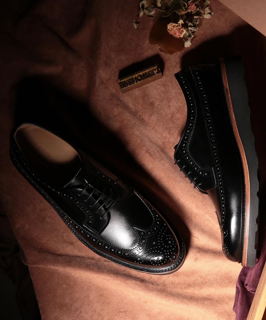 Brenowelt 556 Albany Wingtip Black Derby Shoes Goodyear Welt [Vibram]