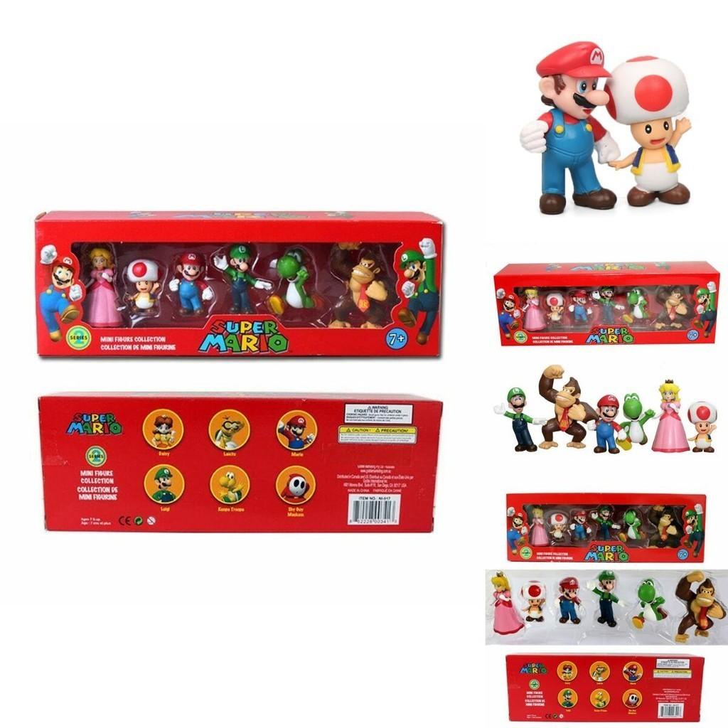 Коллекция фигурок Super Mario Bros, включая Луиджи, Йоши и грибы, Декорации-игрушки для детей