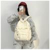 Solid Color Retro Backpack - Large Capacity, Casual Mori Girl Style for College Students and Fashionable Women
