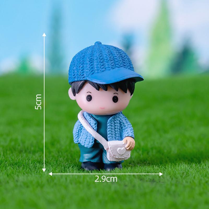 Mini Doll Figurines Lovers Figures Couple Miniature Decor Boy Girl Model For Fairy Garden Home Ornaments Valentine'S Day Gift