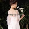 Bridal Shawl: Handmade Pearl Gauze Cape for Wedding Photos and Studio Props