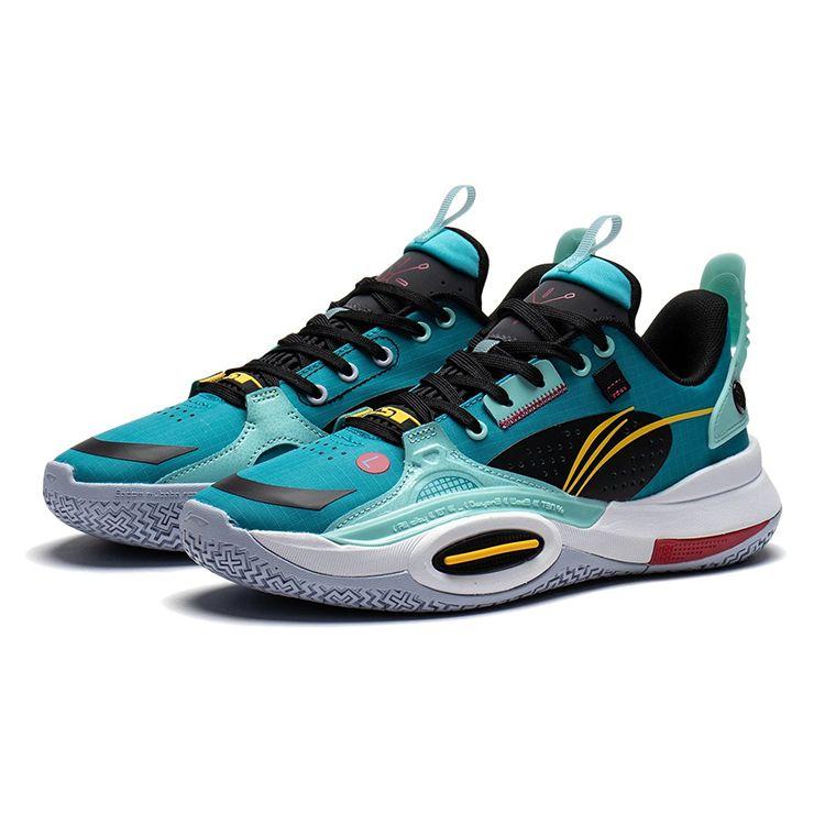 Баскетбольные кроссовки Li Ning All City 10 Youth Version Wade с нескользящей подошвой и износостойкими протекторами, детские баскетбольные кроссовки синего и черного цвета ABPS009-4