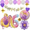 BALLOON DAYS Disney Princess Rapunzel Belle Snow White Cinderella Anna Elsa Ariel Birthday Balloon Number Rainbow Silver Party Goods Cute Boys Girls