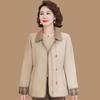 2025 Spring and Autumn Fashion Turn-Down Collar Jacket for Middle-Aged and Elderly Women