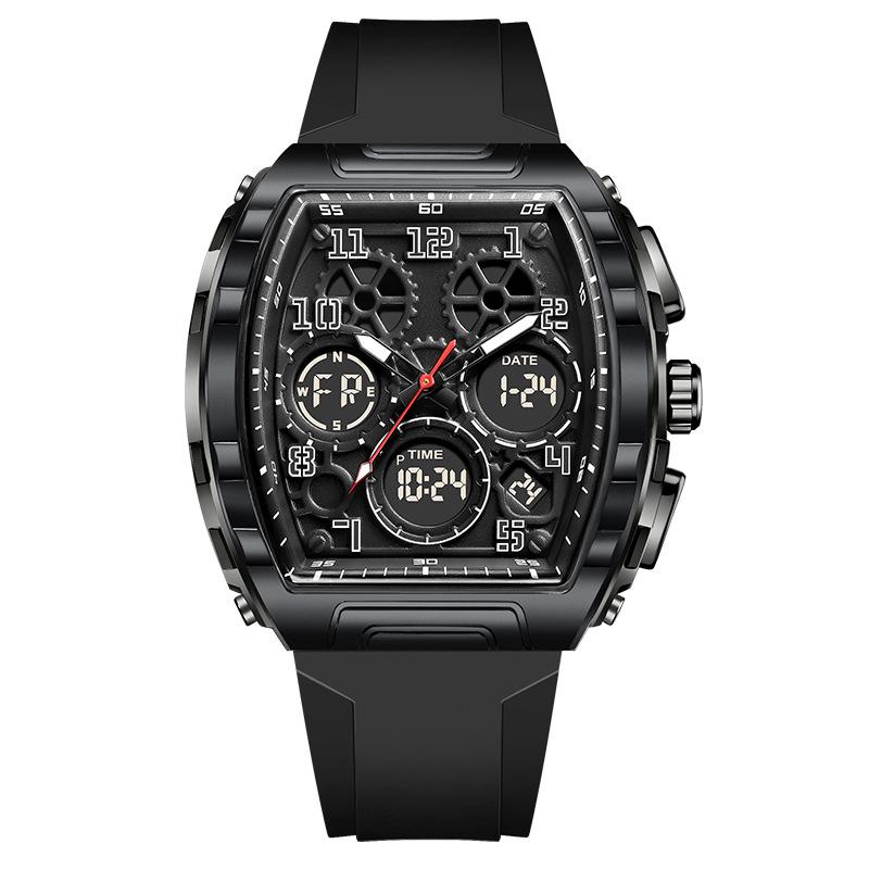 FOXBOX Barrel-Shaped Multifunction Digital Sports Watch with Alarm & Waterproof Features