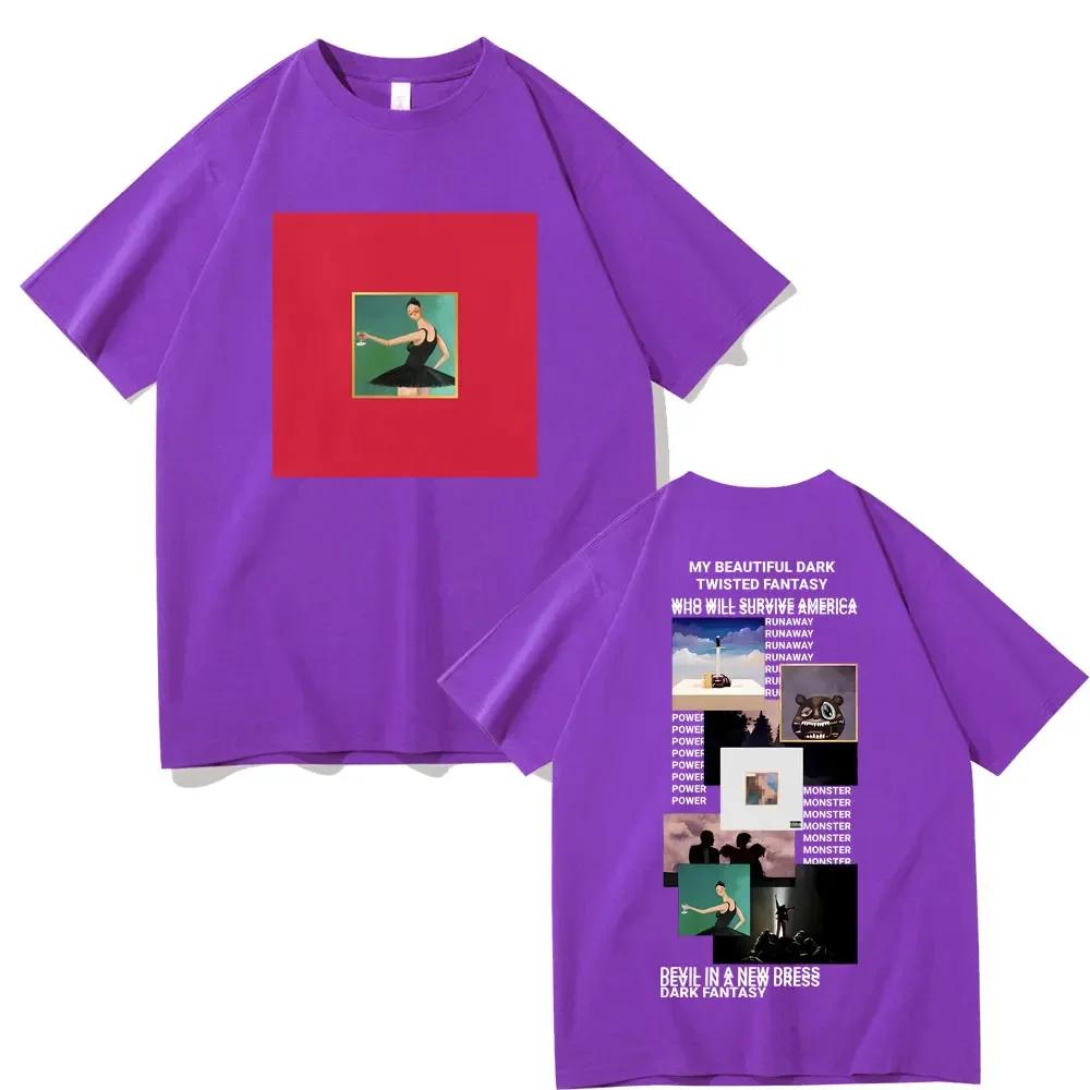 Футболка с обложкой альбома рэпера Канье Уэста My Beautiful Dark Twisted Fantasy, футболки Donda, The College Dropout, унисекс, хип-хоп, винтажная футболка