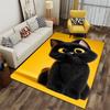Cute Black Cat with Yellow Eyes suitable as a non-slip mat for the living room or bedroom sofa