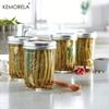 KEMORELA 2/4 шт. Стеклянные банки Мейсона с широким горлышком и крышками - 470 мл для консервирования, маринования, сока, джема, желе - Многоразовые, можно мыть в посудомоечной машине