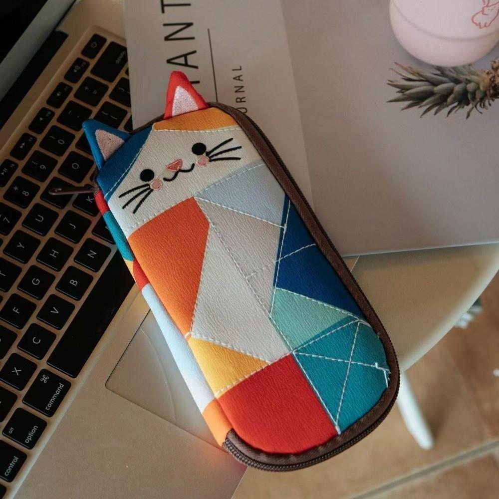 Large Capacity Pencil Case Cat Stationery Storage Bag Multi-functional Pen Bag  Students