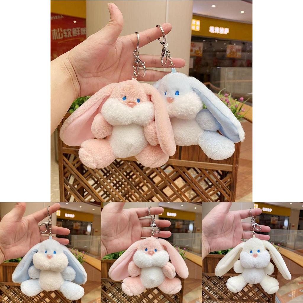 Cute Plush Bunny Keychain Soft Short Fur Stuffed Doll For Kids And Collectors