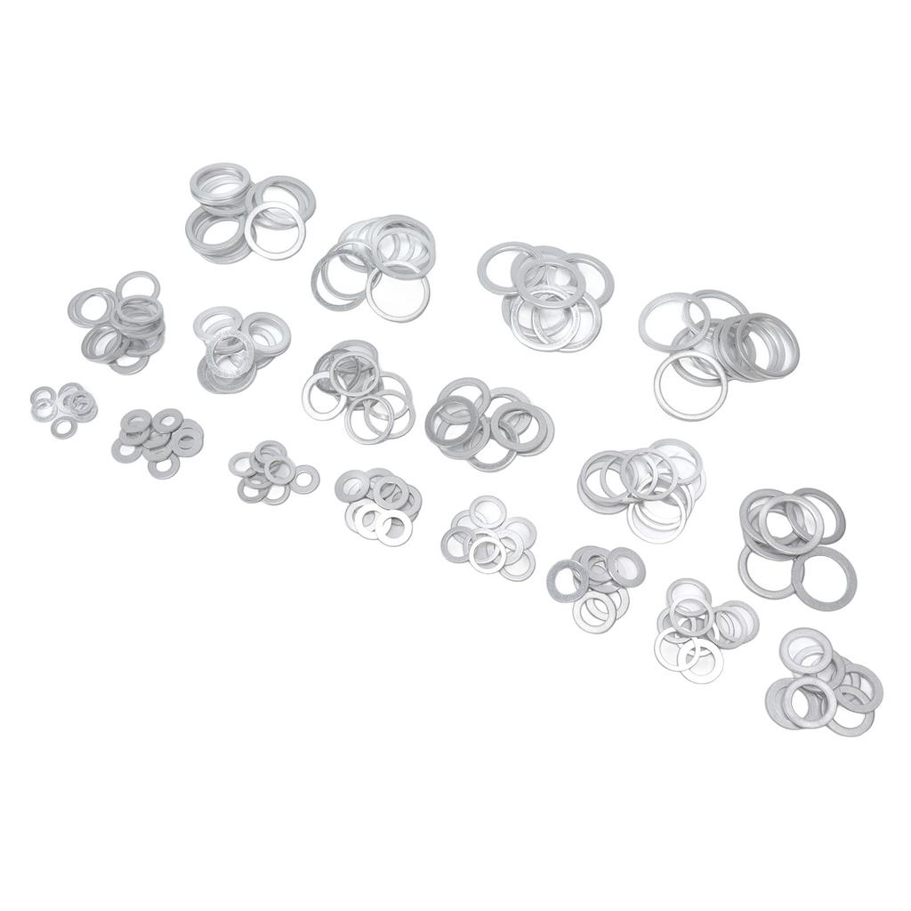 470Pcs Sealing Washer Aluminum Alloy Round Flat Washer Assortment Kit for Automobiles Faucets