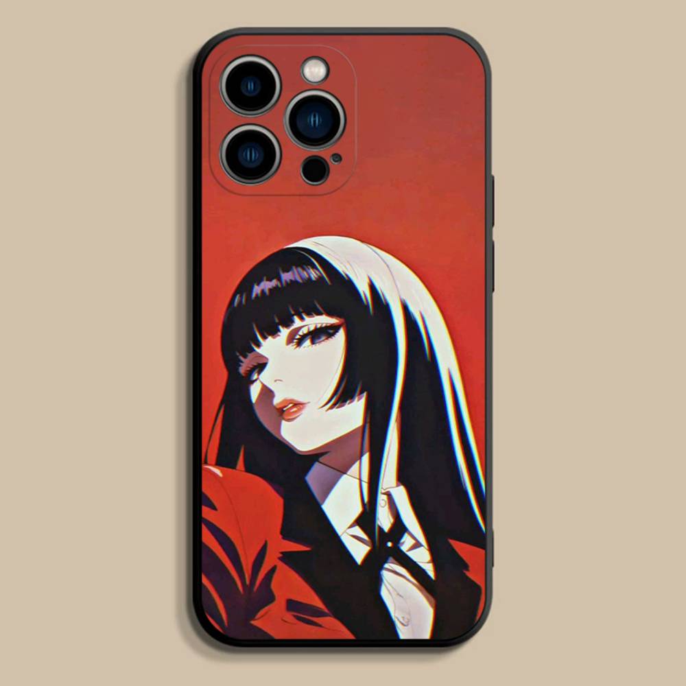 Чехол для телефона с персонажами J-Jabami Y-Yumeko из аниме Для iPhone 17,16,15,14,13,12,Pro,Max,Plus,E,SE4,Air,Mini Черный Мягкий Чехол