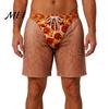 Elastic Waist Board Shorts Men Hairy Booty Shorts, 3D Butt Print Beach Activewear for Water Sports Funny Patriotic Swim Trunks Summer Vacation