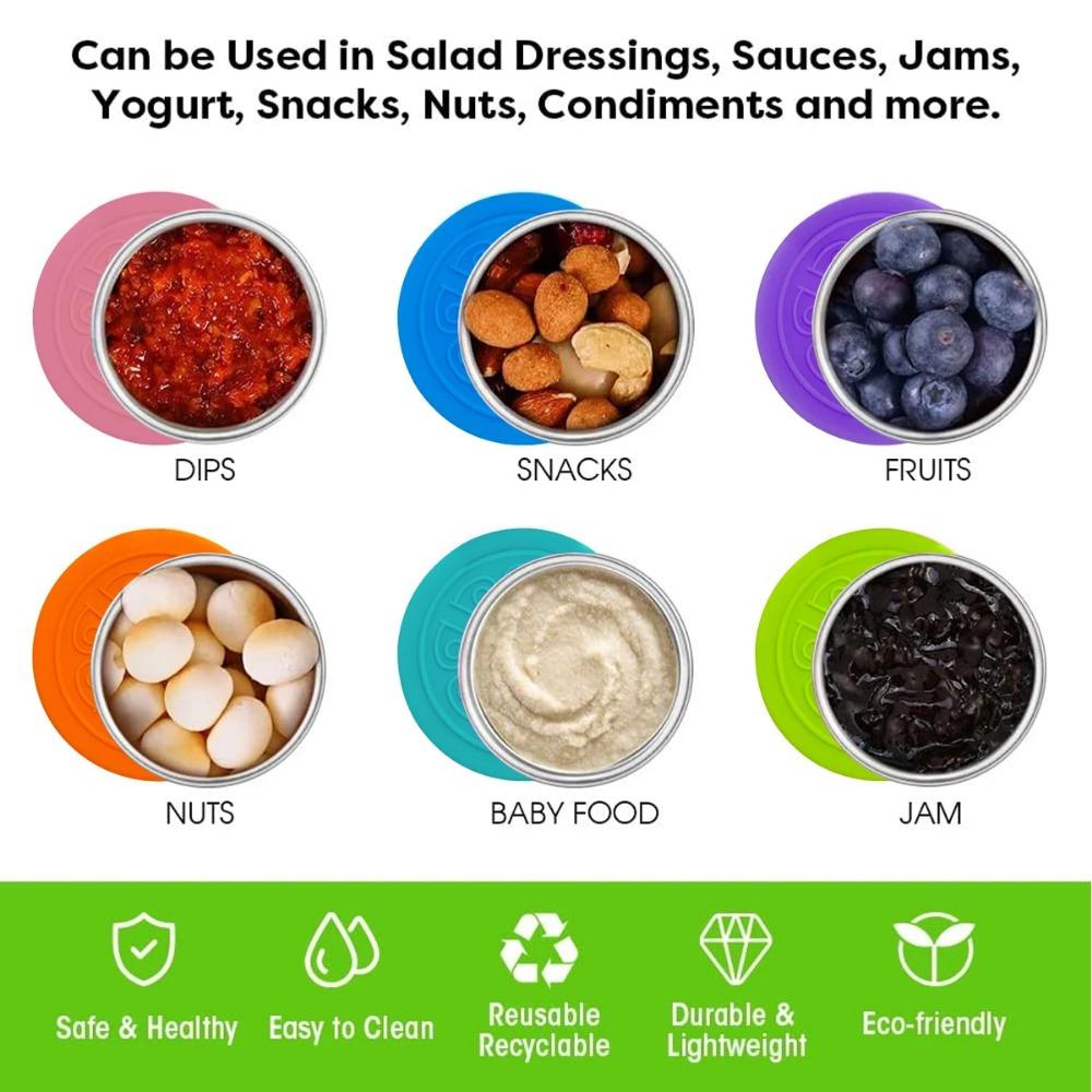 Банки из нержавеющей стали для специй, приправы, контейнеры для соуса с крышками, контейнер для заправки салата на обед, маленькая миска для приправ