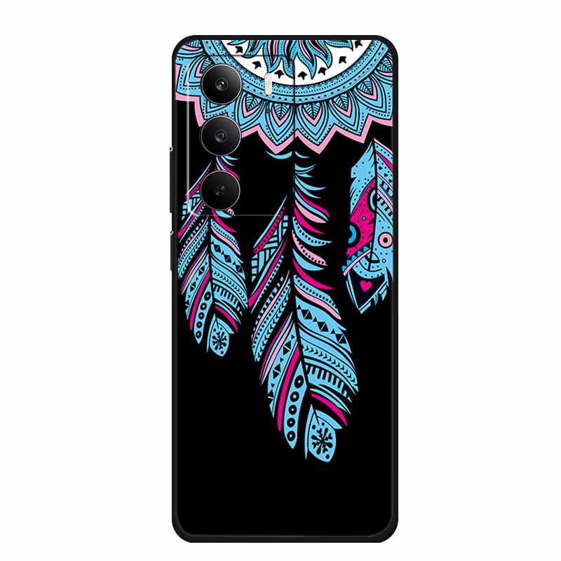 Для Realme Narzo 80 Lite 5G Чехол Narzo80 Lite Чехол Мультяшный Кот ТПУ Черный Силикон Мягкий Чехол для Телефона Для Realme Narzo 80Lite Funda