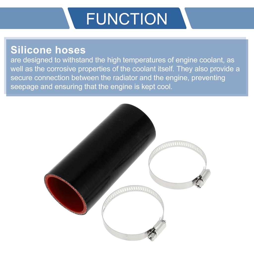 X AUTOHAUX Silicone Hose, Silicone Tube, Intercooler, Turbo, Intake Pipe, Black, Length 5.0 inches