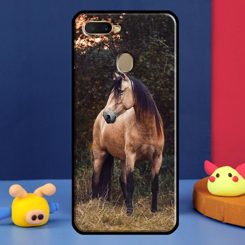 Чехол для телефона Oppo A54 A57 S A78 A58 A98 A5 A9 A91 A15 A16 A17 A52 A72 A76 A96 A74 A94 A77 с изображением лошади