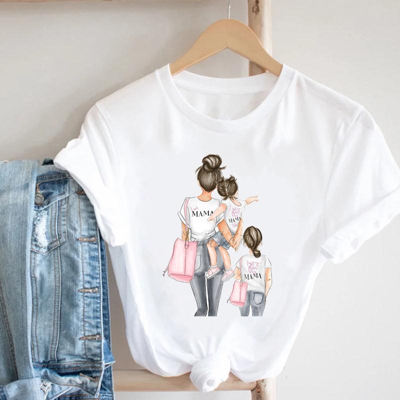 Short Sleeve Watercolor Mom Mother Mama 90s Women Clothing Casual Print Tee Top Summer Fashion Tshirt Lady Female Graphic T-shirt