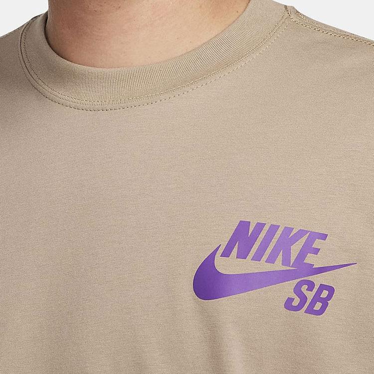 Men's Nike T Shirts Men's Khaki Crew Neck Moderate Straight Fit