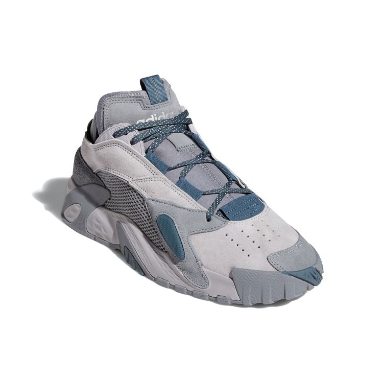 Adidas Originals Streetball Круглый носок Шнуровка Синтетическая кожа Сетка Нескользящие Низкие Баскетбольные кроссовки Унисекс Кроссовки Серый FV4830