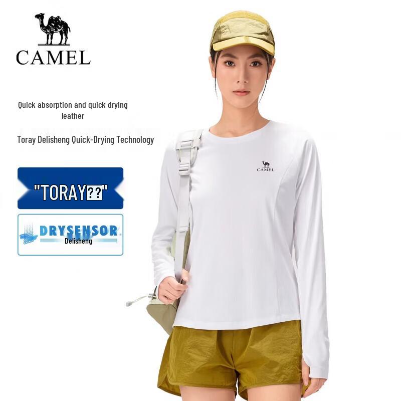 CAMEL Women's Quick-Dry Long Sleeve Round Neck T-Shirt