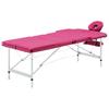 3-zone Foldable Massage Table Aluminium Pink